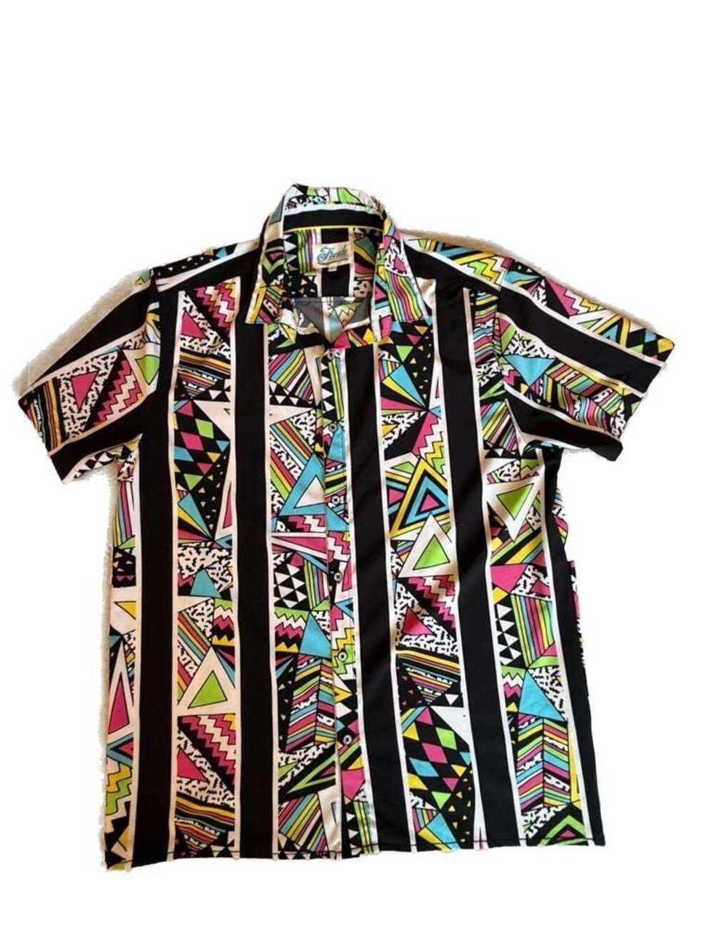 Fresh Prints of Bel-Air 80s 90s Geometric Button Up Shirt Men’s L